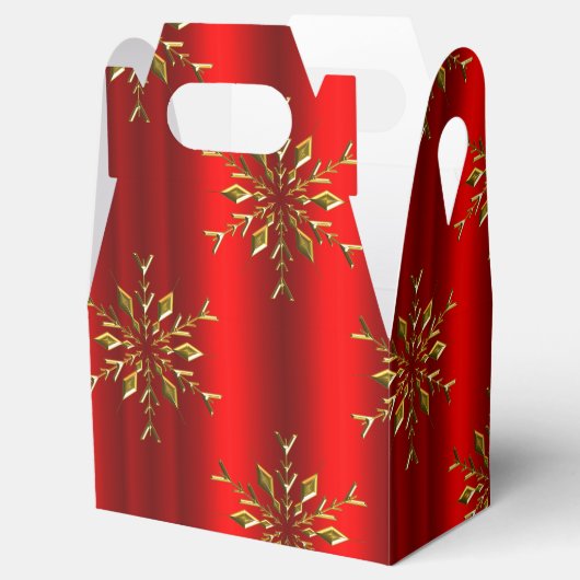金ゴールドクリスマススノーフレーク・スターオンレッド フェイバーボックス (オープン)