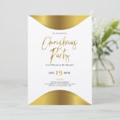 金ゴールドクリスマスタイポグラフィディナーパーティー招待状 招待状 (スタンド正面)