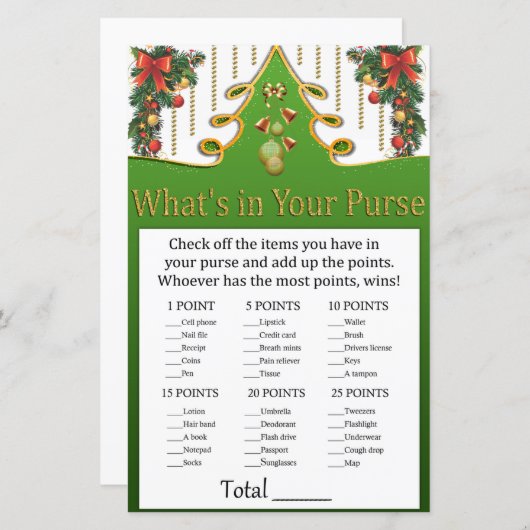 金ゴールドクリスマスツリーあなたの財布ゲームの中に何が (正面/裏面)