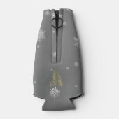 金ゴールドクリスマスツリーと雪片ボトルクール ボトルクーラー (裏面)