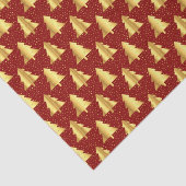 金ゴールドクリスマスツリーのシームレスなパターン（赤） 薄葉紙 (詳細)