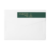 金ゴールドクリスマスツリーエメラルドグリーンメリークリスマス ラップアラウンドラベル (裏面)