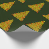 金ゴールドクリスマスツリーオングリーンラッピング紙 ラッピングペーパー (角)