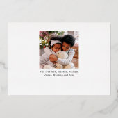 金ゴールドクリスマスツリーカスタムフォトグリーンラグジュアリー 箔シーズンカード (裏面)