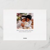 金ゴールドクリスマスツリーカスタムフォトブルーラグジュアリー 箔シーズンカード (裏面)