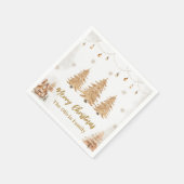 金ゴールドクリスマスツリークリスマスパーティー スタンダードカクテルナプキン (角)