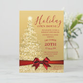 金ゴールドクリスマスツリークリスマスホリデーオープンハウス 招待状 (スタンド正面)