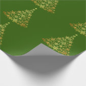 金ゴールドクリスマスツリーグリーンラッピング紙 ラッピングペーパー (角)