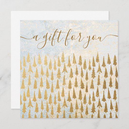 金ゴールドクリスマスツリーズホリデーギフト証明書 (正面/裏面)