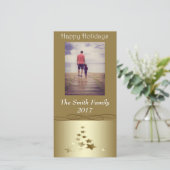 金ゴールドクリスマスツリーハッピーホリデー シーズンカード (スタンド正面)