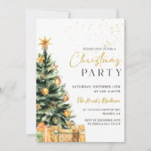 金ゴールドクリスマスツリーフェスティバルクリスマスパーティー 招待状 (正面)