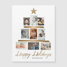 金ゴールドクリスマスツリーフォトコラージュハッピーホリデー