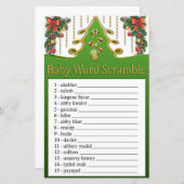 金ゴールドクリスマスツリーベビー単語スクランブルゲーム (正面/裏面)