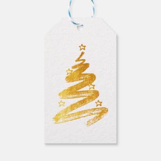 金ゴールドクリスマスツリーホリデーパーティー ギフトタグ (裏面)