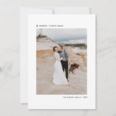 金ゴールドクリスマスツリーモダンメリークリスマスフォト シーズンカード (正面)