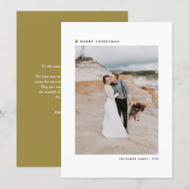 金ゴールドクリスマスツリーモダンメリークリスマスフォト シーズンカード