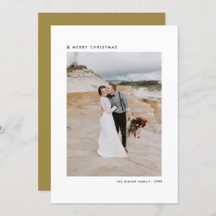 金ゴールドクリスマスツリーモダンメリークリスマスフォト シーズンカード