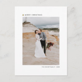 金ゴールドクリスマスツリーモダンメリークリスマスフォト シーズンポストカード