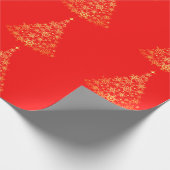 金ゴールドクリスマスツリーレッドラッピング紙 ラッピングペーパー (角)