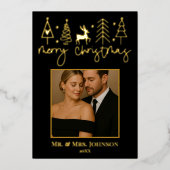 金ゴールドクリスマスツリー写真版 箔シーズンカード (正面)