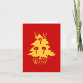 金ゴールドクリスマスツリー同時代グラフィックデザイン シーズンカード (正面)