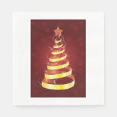 金ゴールドクリスマスツリー紙ナプキンス スタンダードランチョンナプキン (正面)