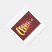 金ゴールドクリスマスツリー紙ナプキンス スタンダードランチョンナプキン (角)