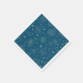 金ゴールドクリスマスツリー装飾パターン スタンダードカクテルナプキン (角)