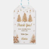 金ゴールドクリスマスツリー誕生日パーティー ギフトタグ (裏面)