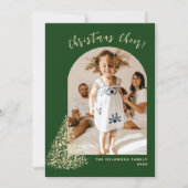 金ゴールドクリスマスツリー2枚の写真2023ホリデーカード シーズンカード (正面)