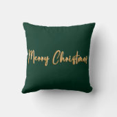 金ゴールドクリスマスツリー&オーナメントエメラルドグリーンクリスマス クッション (裏面)