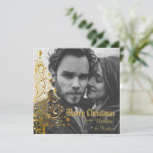 金ゴールドクリスマスツリー&シャンパーニュカスタムー写真 シーズンカード (スタンド正面)