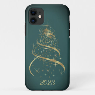 金ゴールドクリスマスツリーiPhoneケース iPhone 11 ケース
