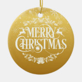 金ゴールドクリスマステプマステプママザー定義 セラミックオーナメント (正面)