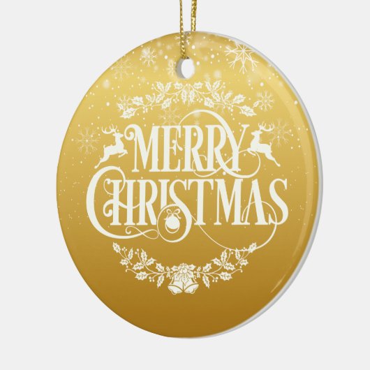 金ゴールドクリスマステプマステプママザー定義 セラミックオーナメント (左)