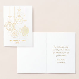 金ゴールドクリスマスデコレーションボール非写真 箔カード