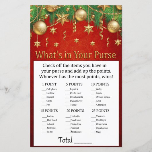 金ゴールドクリスマストイあなたの財布ゲームの中に何が (正面)