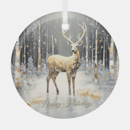 金ゴールドクリスマストインデアホリデイ ガラスオーナメント