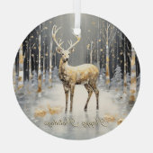 金ゴールドクリスマストインデアホリデイ ガラスオーナメント (裏面)