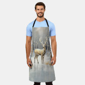 金ゴールドクリスマストインデアホリデーエプロン エプロン (着用した状態)