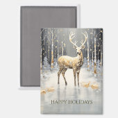 金ゴールドクリスマストインデアホリデーマグネット マグネット (正面/裏面)