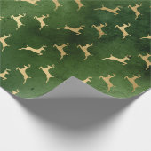 金ゴールドクリスマストナディアオングリーン ラッピングペーパー (角)