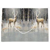 金ゴールドクリスマストナディアホリデー抱き枕 ラージペーパーバッグ (正面)