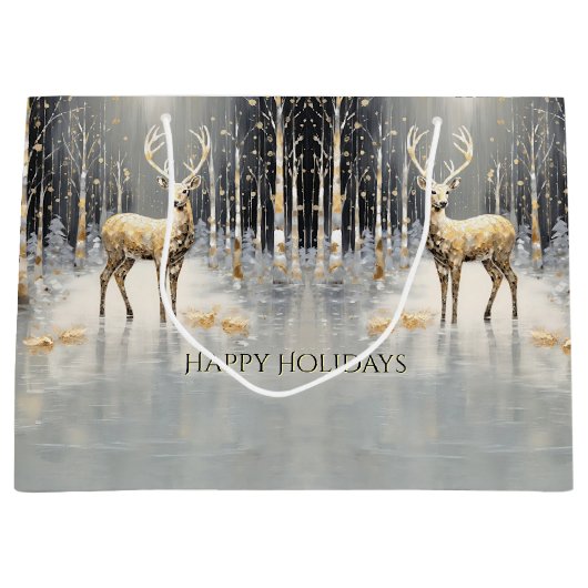 金ゴールドクリスマストナディアホリデー抱き枕 ラージペーパーバッグ (正面)