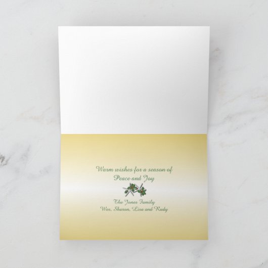 金ゴールドクリスマストロピカルテーマフォトカード シーズンカード (内部)