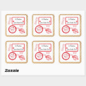 金ゴールドクリスマスノースポールメール配信サンタ スクエアシール (シート)