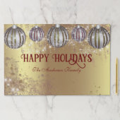 金ゴールドクリスマスバウズハッピーホリデーズランチョンマット ペーパーパッド (インサイチュ)