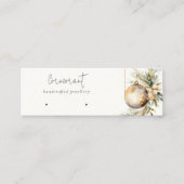 金ゴールドクリスマスパインオーナメントイヤリングスタッドホルダー スキニー名刺 (正面)