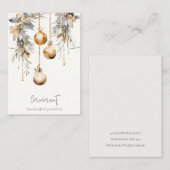 金ゴールドクリスマスパインオーナメントネックレスホルダー 名刺 (正面/裏面)