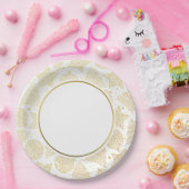 金ゴールドクリスマスパターン紙プレート ペーパープレート (パーティー)